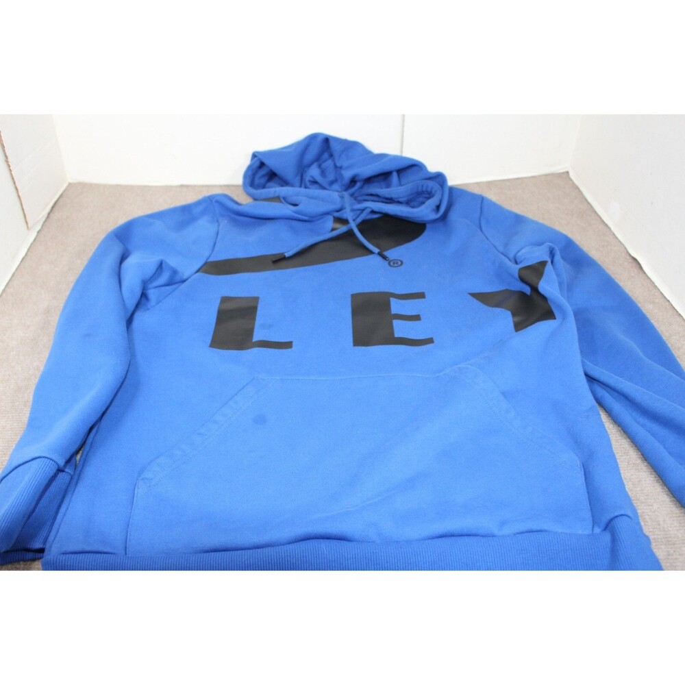 OAKLEY Custom Fit Big Print  Logo Ellipse Men's Blue Hoodie Pullover Size Large